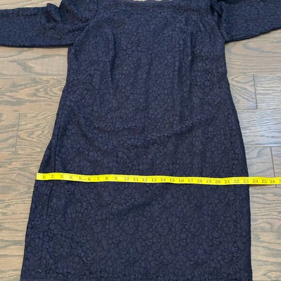 Adrianna Papell Evening Navy Lace Shift Cocktail Dress Plus Size 14W - Picture 9 of 13